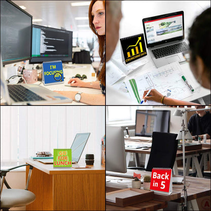 Fancy Land Funny Desk Signs 30 Different Fun and Flip-Over Messages for Office Desk Accessories