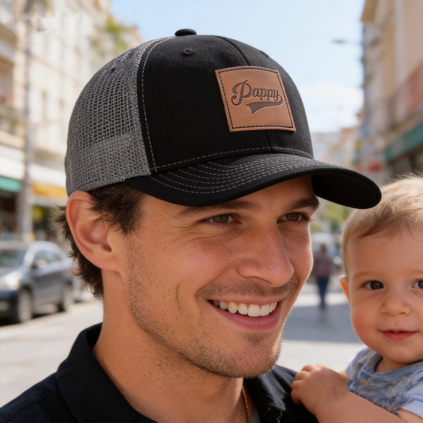 Daddy Hat,Pappy Trucker Hat Structured Classic Adjustable Papa Snapback Baseball Cap Black
