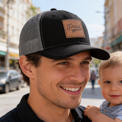 Daddy Hat,Pappy Trucker Hat Structured Classic Adjustable Papa Snapback Baseball Cap Black