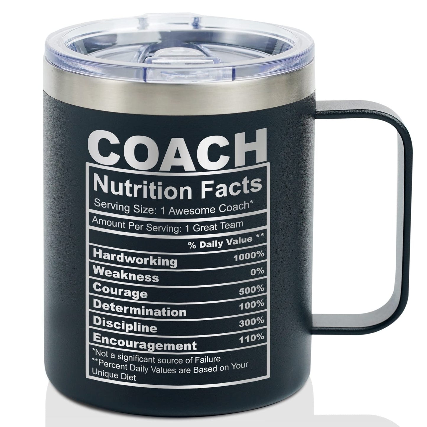 Onebttl Coach Gifts, Funny Gift Idea for Appreciation, Christmas, Birthday, 12oz Stainless Steel Insulated Travel Coffee Mug - Coach Nutriton Facts