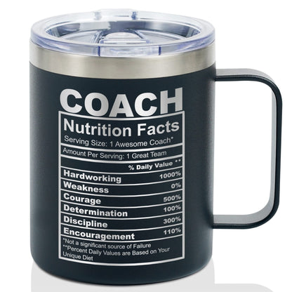Onebttl Coach Gifts, Funny Gift Idea for Appreciation, Christmas, Birthday, 12oz Stainless Steel Insulated Travel Coffee Mug - Coach Nutriton Facts