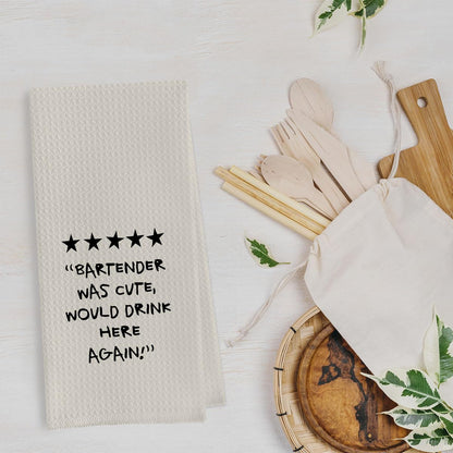 Bartender Gifts Dish Towels - Funny Bar Towels for Bartender, Bartender Gifts Waffle Weave Kitchen Towels, Shaker Bartender Hand Tea Towels (16×24 Inches)