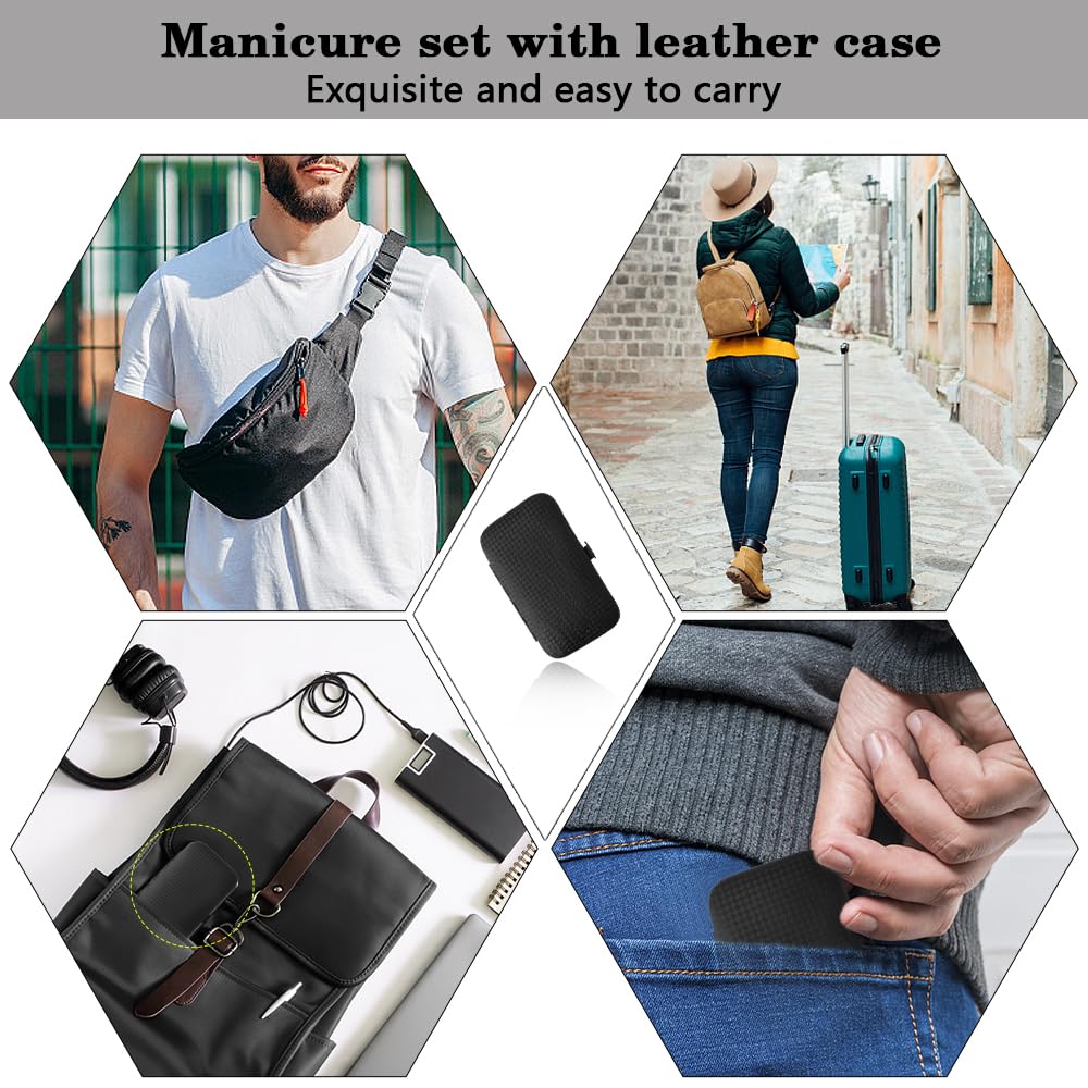 Easter Basket Stuffers Nail Clippers Manicure Kit for Men Pedicure Tools Personal Care Metal Fingernail Cutter Manicure Set Professional Grooming Kit 8 in 1 Nail Tools Silver