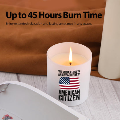 This Candle Belongs to an Awesome New American Citizen Citizenship Gifts for Family Friends American Flag Scented Candles Home Office Jar Candles Lavender Scent Soy Wax Candles 9.5 oz