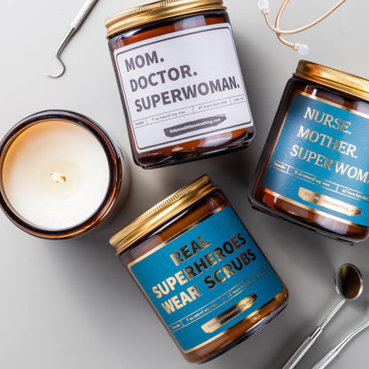 Scented Candle for Doctors Appreciation - Doctor Gifts for Women, Mother's Day Gifts for Female Doctors, Birthday Gift for Doctors, Surgeons, Pediatricians, Hospital Staff Bulk Thank You Present Idea
