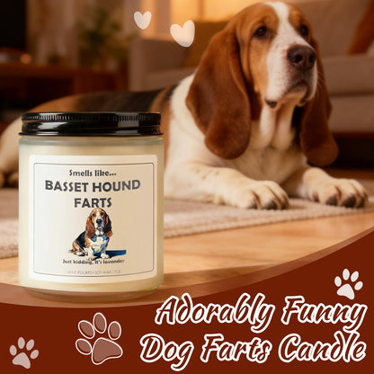 Basset Hound Gifts & Decor, Bassett Hound Gifts for Women, Dog Farts Candle | Lavender Scent, Handcrafted with Natural Soy Wax