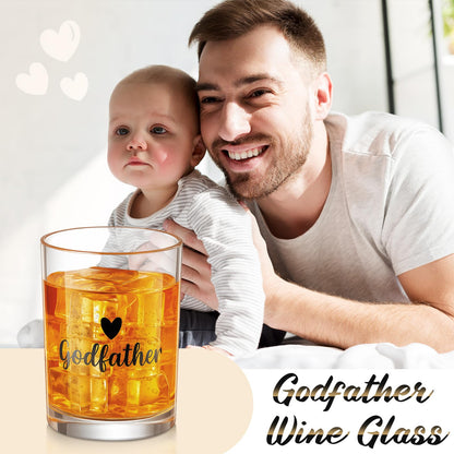 Reallnaive 6 Pcs Godfather Proposal Gift Will You Be My Godfather Gift Box Set Includes Wine Glass Bracelet Keychain Card Socks for God Father Uncle from Godchild Baptism Easter Father's Day(Classic)