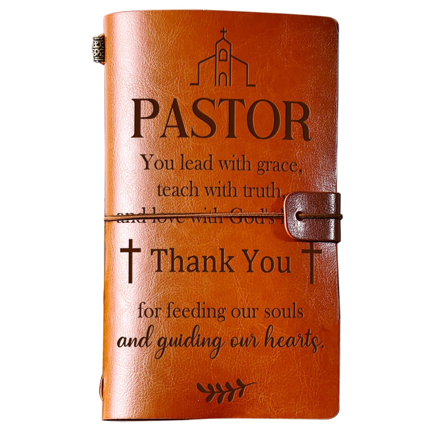 PRSTENLY Pastor Appreciation Gifts Leather Journal, 140 Page Refillable Journal Thank You Retirement Farewell Christmas Birthday Gifts for Pastor Men Women Male Female