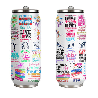 Gymnastics Tumbler Cup With Lid,Gifts For Gymnast Gymnastic Birthday Gift Stainless Steel Vacuum Coffee Mug Cup Gymnastic Gifts For Women Girls 17 Oz