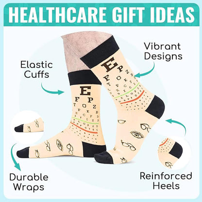 HAPPYPOP Nurse Doctor Vet Tech Gifts - Ophthalmologist Cancer Gift, Drs Day Nurse Week Socks