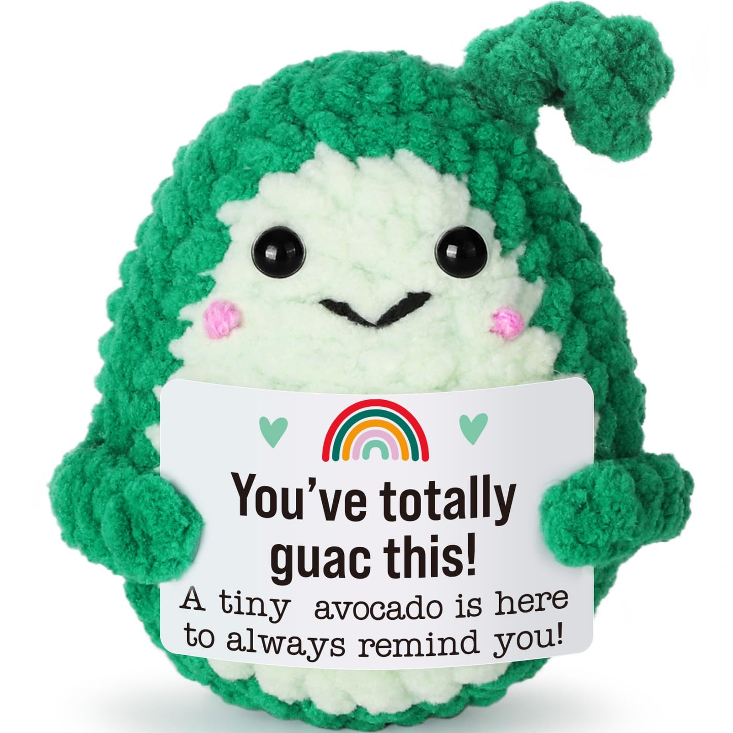 MY-ALVVAYS Positive Avocado Crochet Gift for Graduation Student Teen Girls, Congratulations Gifts for Women Birthday Daughter, Good Luck Emotion Cheer Support Deco Gift for College Sister