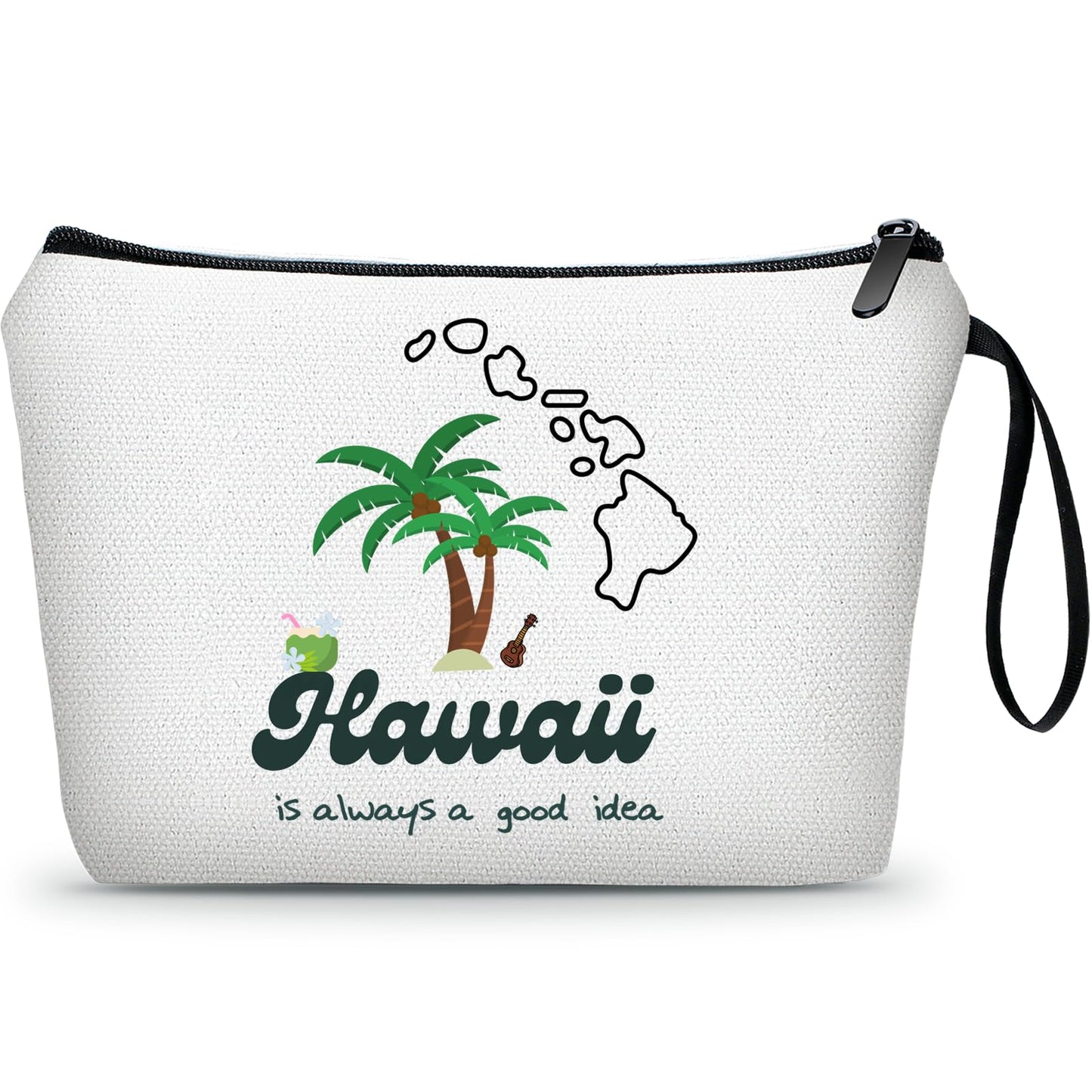 Hawaii Makeup Bag - Summer & Beach Gifts for Women, Travel & Birthday Gifts for Friends, Family