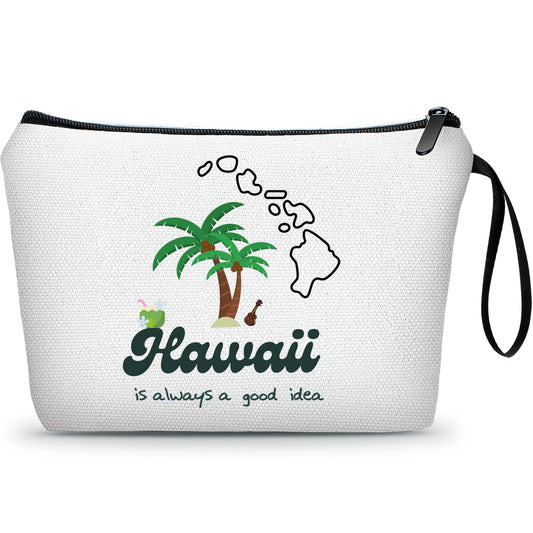 Hawaii Makeup Bag - Summer & Beach Gifts for Women, Travel & Birthday Gifts for Friends, Family