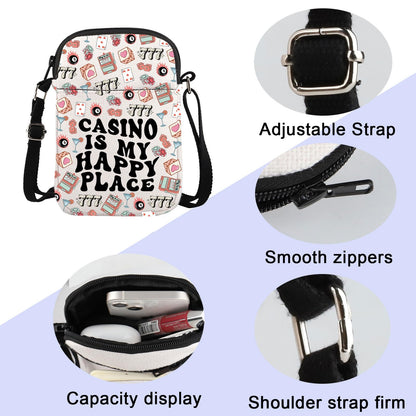 ENSIANTH Casino Player Crossbody Bag Casino Gambler Gift Poker Player Messenger Bag Gambling Lover-777 Slot Machine Gift