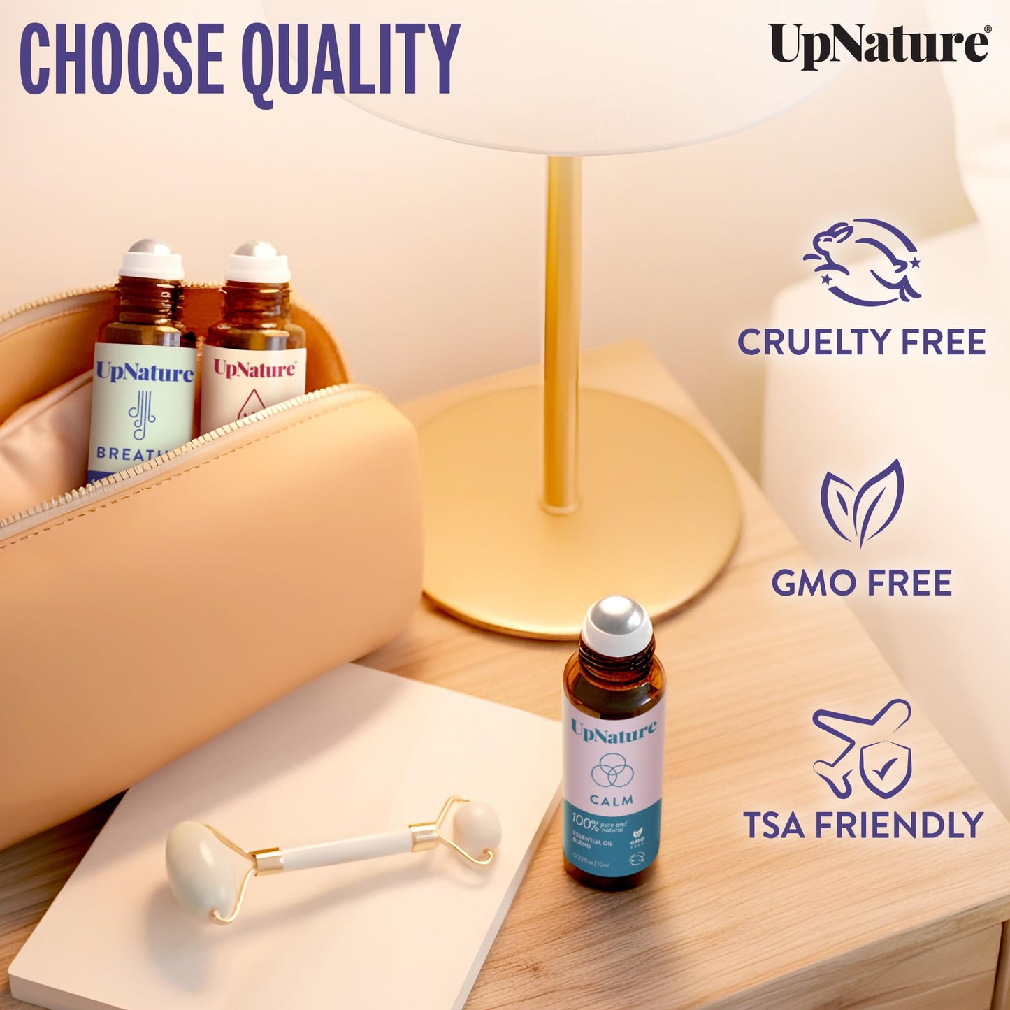UpNature Self Care Essential Oil Roll On Set (3 Pack) – Relaxation Gifts for Women – Essential Oils Aromatherapy Rollers - Breathe, Beauty & Calm