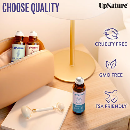 UpNature Self Care Essential Oil Roll On Set (3 Pack) – Relaxation Gifts for Women – Essential Oils Aromatherapy Rollers - Breathe, Beauty & Calm