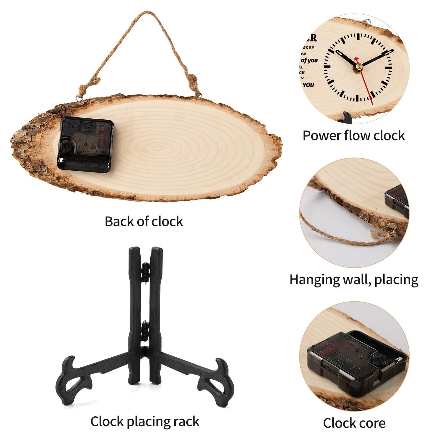 BeauGift Gifts for Brother, Wooden Clock Gift for Brothers from Sister Men Friend,Brothers Birthday Present for Brother in Law to My Brother