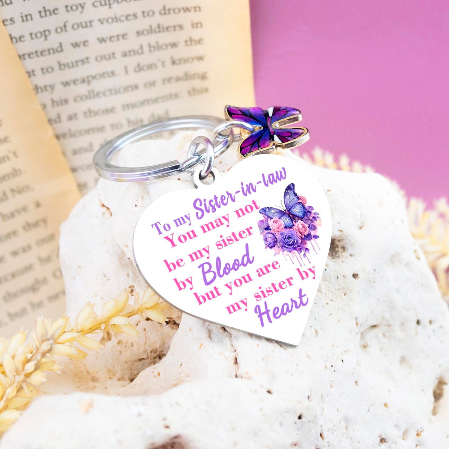 Sister In Law Gifts Mothers Day Wedding Gift Butterfly Purple Gifts For Women Keychain Sister In Law Birthday Gift Mothers Day Christmas