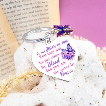 Sister In Law Gifts Mothers Day Wedding Gift Butterfly Purple Gifts For Women Keychain Sister In Law Birthday Gift Mothers Day Christmas