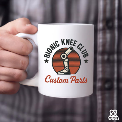 Bionic Knee Club Custom Parts Knee Surgery Recovery Gifts For Patients From Doctor Nurse Replacement Get Well Soon Gifts Orthopedic Novelty Drinkware Ceramic Mug (Classic, White)