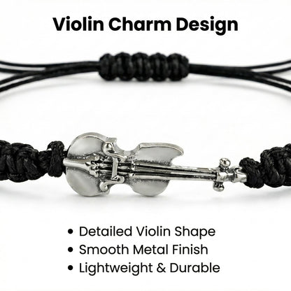 Black Violin Charm Bracelet,Music Jewelry,Violin Accessories,Music Charm Bracelets for Teen Women,Violin Gifts,Country Woman Gifts