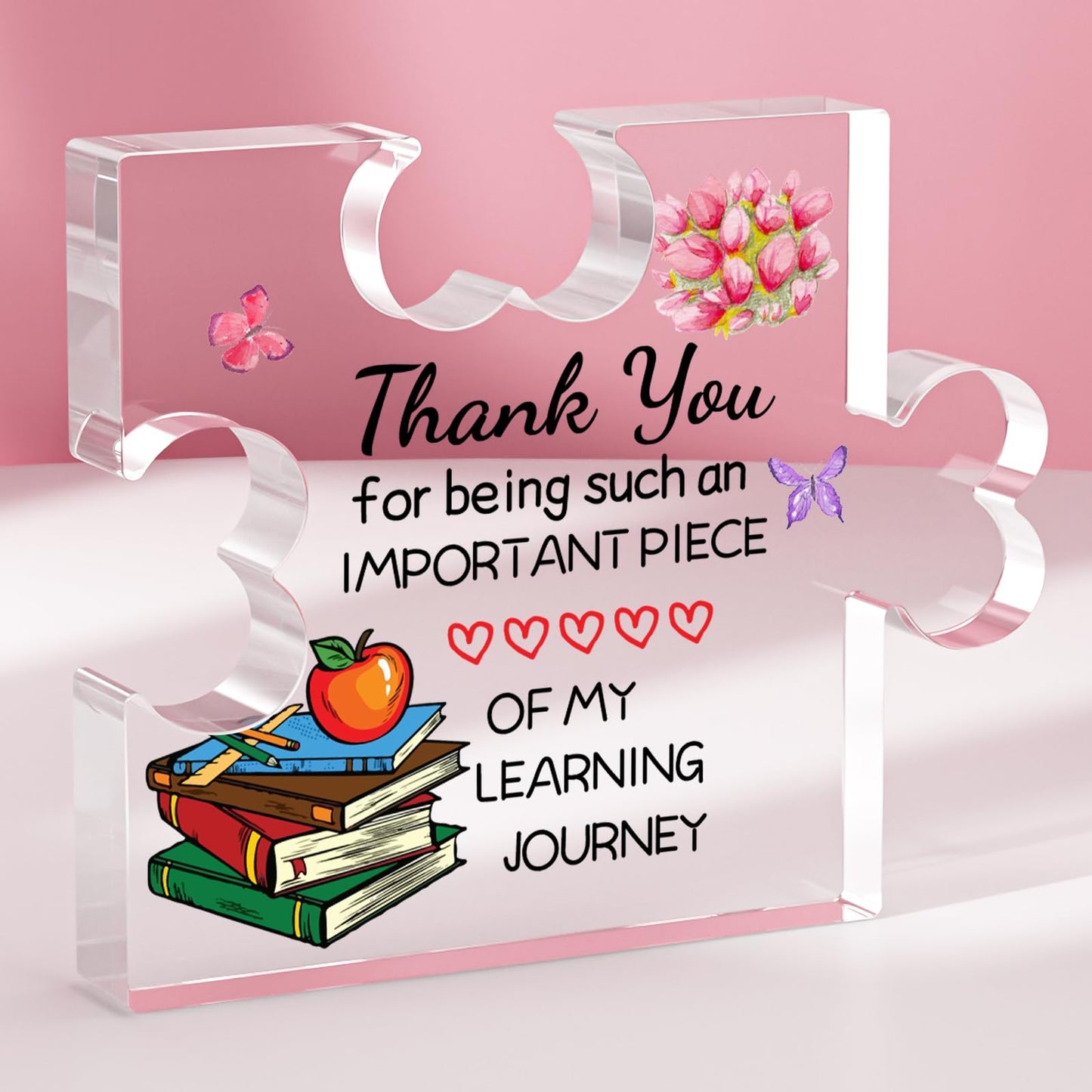 Funnli Teacher Gifts, Teacher Appreciation Gifts Acrylic Plaque, Appreciation Valentines Day Christmas Thank You Graduation Gifts for Women Teacher Principal Classmate Study Partner Roommate