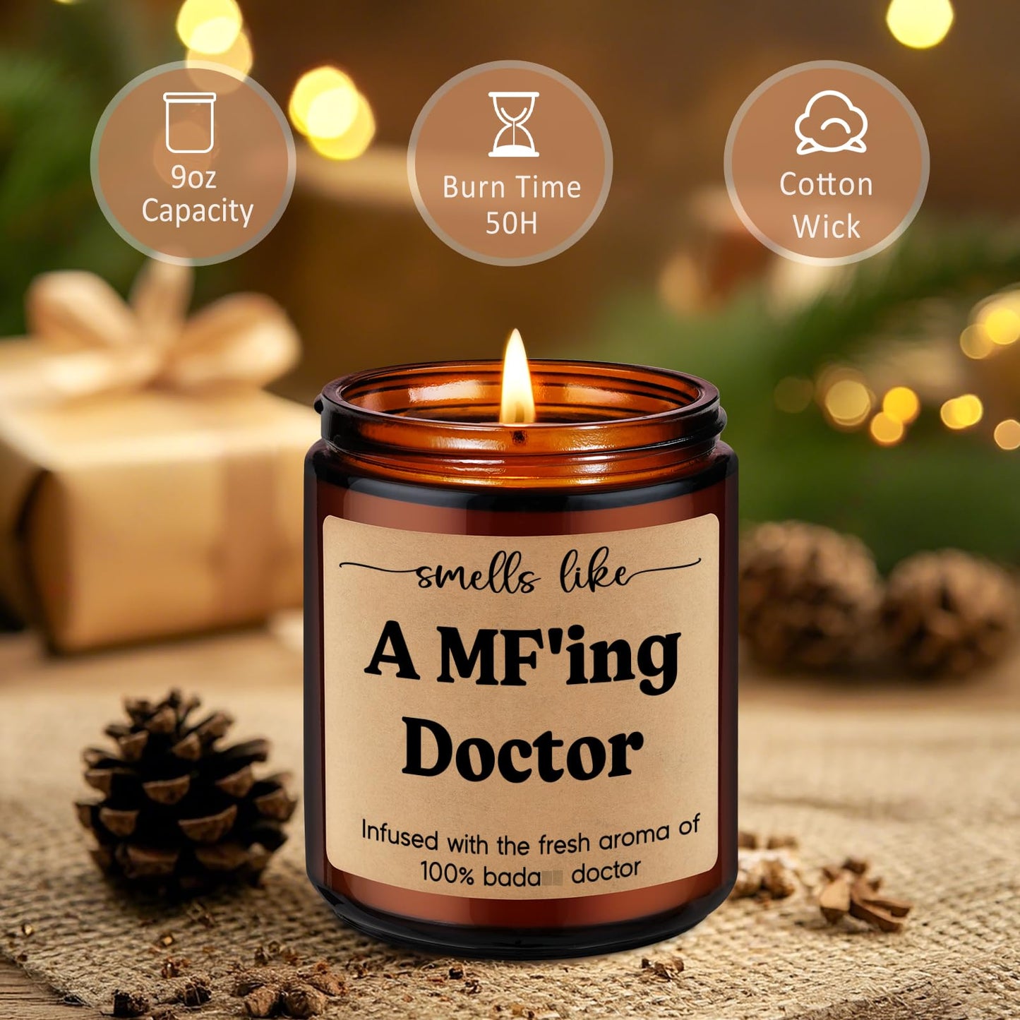 Miracu Candle, Doctor Gifts for Women Men, Funny Cool Medical Student Gifts for Doctors Female, Med School Acceptance, Appreciation Doctor's Day, Residency Graduation for Male Future Surgeon, Best Dr