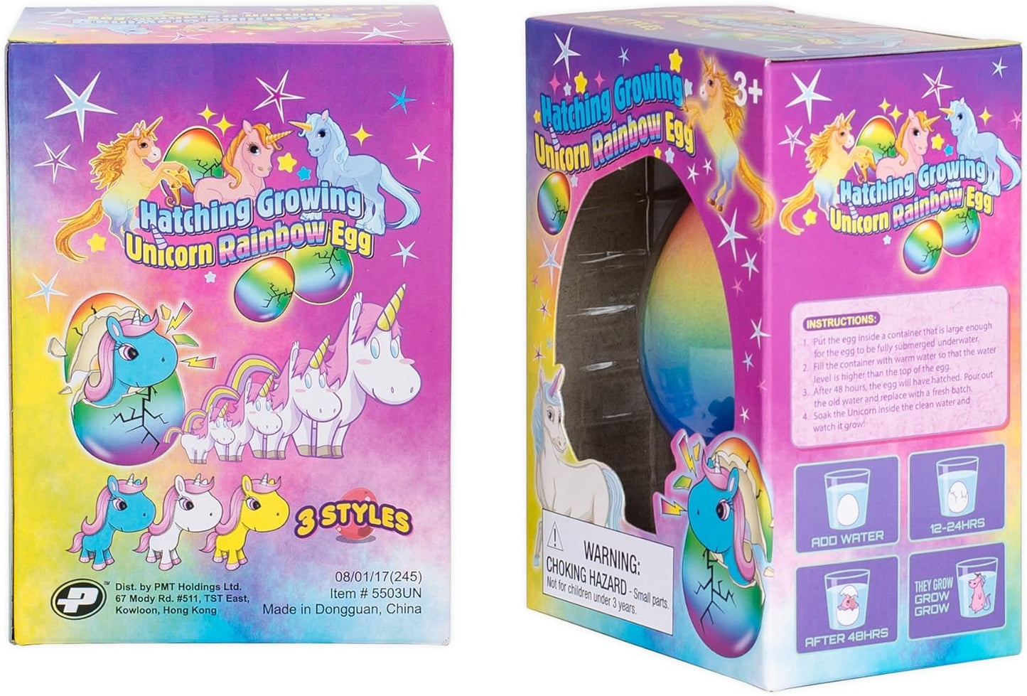 YMCtoy - Surprise Growing Hatching Unicorn Rainbow Eggs, Set of 2
