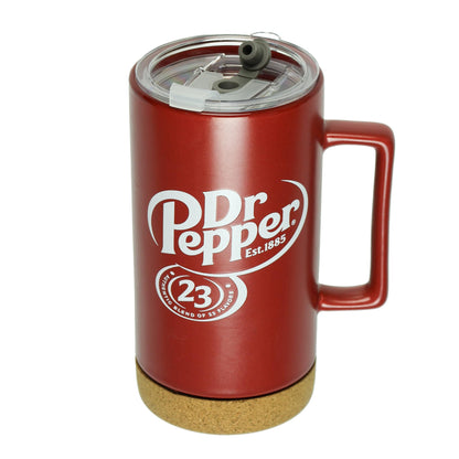 Culture Fly Dr Pepper 16 oz Travel Coffee Mug Keychain and Holographic Sticker Bundle Set