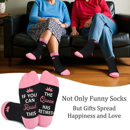 Juesly Retirement Gifts for Women, Funny Socks Retirement Gifts for Woman Box Ready for Present