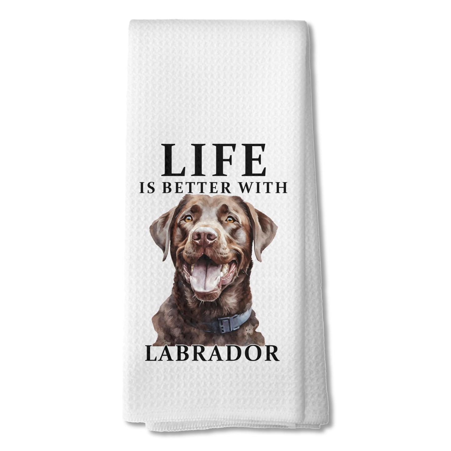 Labrador Retriever Gifts Kitchen Towels, Chocolate Lab Gifts Hand Towels for Bathroom, Life is Better with Labrador Decorative Tea Towels Dish Towels, 16x24 Inch