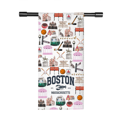 TSOTMO Lobster Gift Boston EST 1630 Massachusetts Kitchen Towel Massachusetts Travel Boston State Trip Gift for Travelers (Boston Towel)
