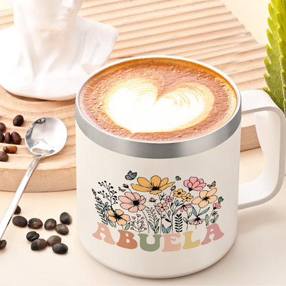 Lifecapido Abuela Gifts, Abuela 14oz Insulated Coffee Mug, Grandma Christmas Birthday Mothers Day Gifts for Abuela Grandma Grandmother, Creamy