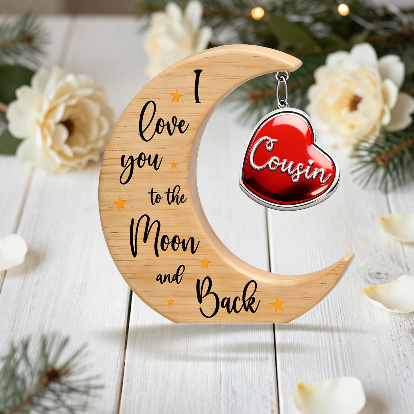 Cousin Gifts for Women Cousin Birthday Gift for New Cousin Sister Mothers Day Thanksgiving Christmas Valentines Day Gift for Cousin Female Keepsake Moon Table Sign