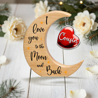 Cousin Gifts for Women Cousin Birthday Gift for New Cousin Sister Mothers Day Thanksgiving Christmas Valentines Day Gift for Cousin Female Keepsake Moon Table Sign