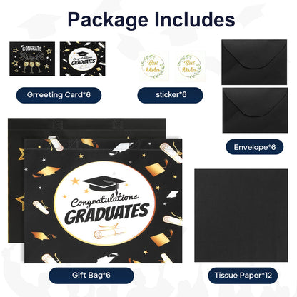 STYPOP 2 Pack 13" Large Graduation Gift Bags with Tissue Paper, Reusable Non-Woven Grad Bags with Handles, Best Graduation Gifts Class of 2026 College/High School / 8th Grade, 12.8"*10.2"*6.3"