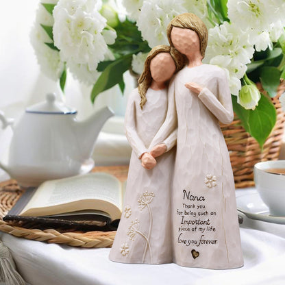 Nana Gifts, Birthday Gifts for Nana from Granddaughter, Grandma Gift for Birthday Christmas Mothers Day,Grandmother Granddaughter Embrace Hand-Painted Resin Figurine