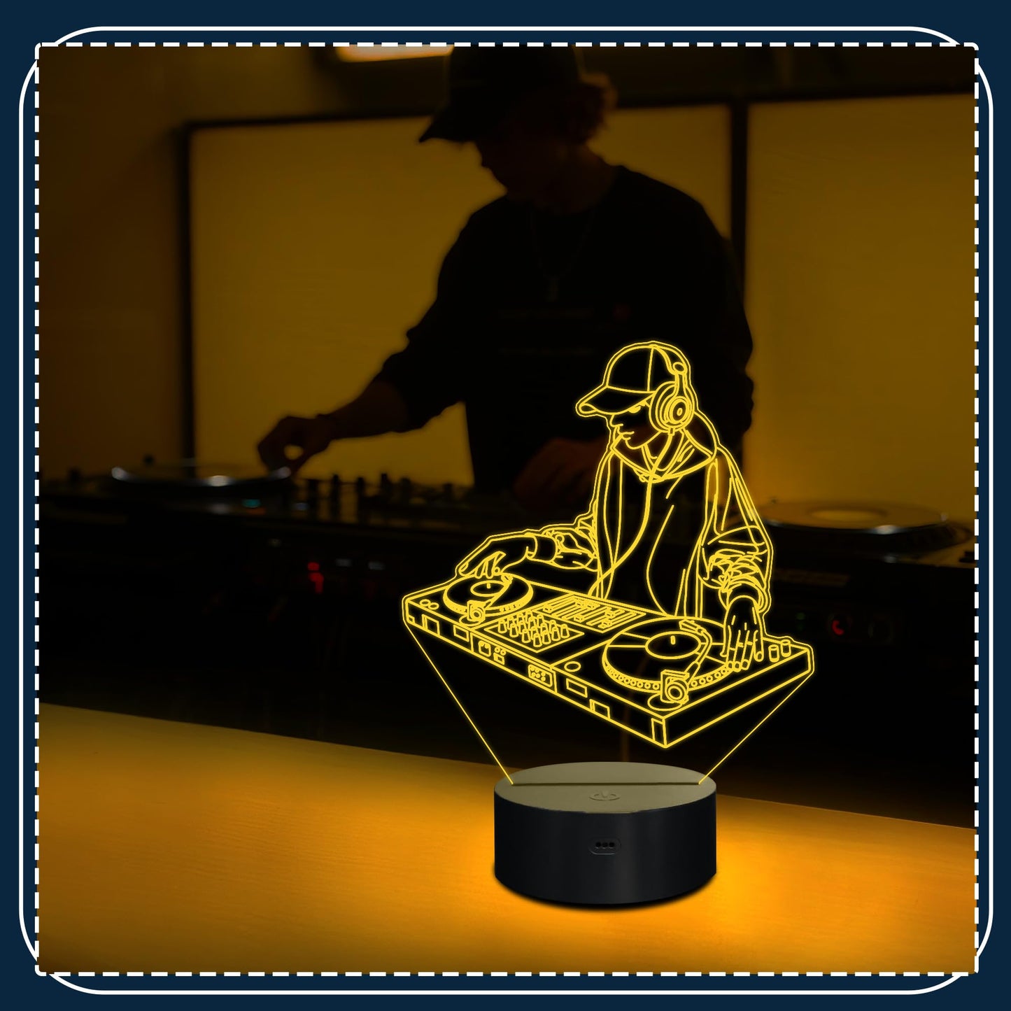 CoolGift Mart DJ Night Light, 3D LED Optical Illusion Lamp with 16 Colors and Remote Controller, Gifts for DJ Music Lovers