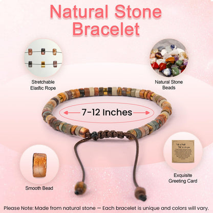 Inspirational Gifts Bracelets for Women: Mothers Day Birthday Gifts for Mom Women Friends Sister - Healing Natural Stone Beads Bracelets Thinking of you Get Well Soon Gift for Women