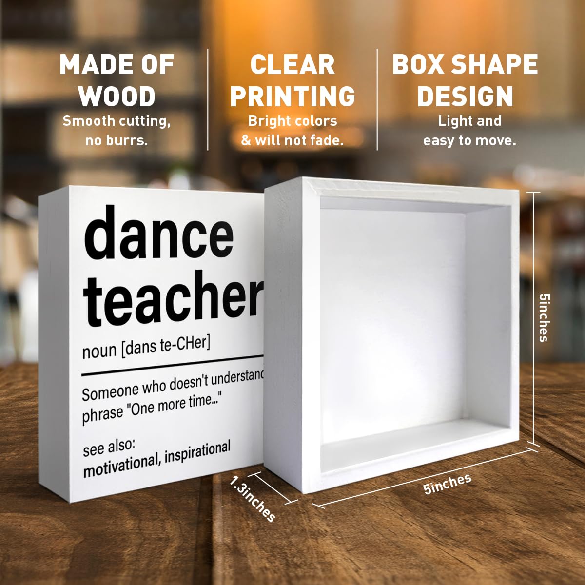 Dance Teacher Appreciation Gifts, Thank You Dance Teacher Gift Dance Instructors Dancer Christmas Birthday Teacher's Day Retirement Gift, Dance Teacher Definition, Wooden Box Sign Desk Decor