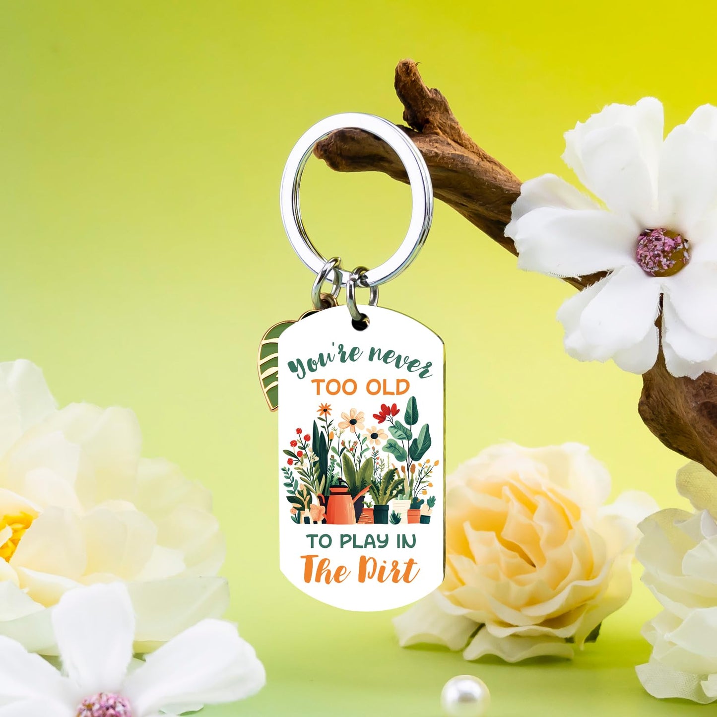 Funny Gardening Gifts for Women Mom Nana Friend Coworker Plant Lover Gifts Garden Decor Accessories Plant Keychain for Birthday Christmas Retirements Mother Day