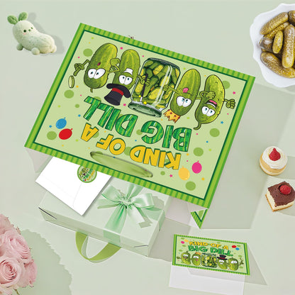 Allparty Funny Pickle Gift Bag Cute Pickle Birthday Bag with Wrapping Paper Card Sticker Envelope Fruit Vegetable Cucumber Party Goodies Favors Bags for Boys Girls Baby Shower Gifts Wrap