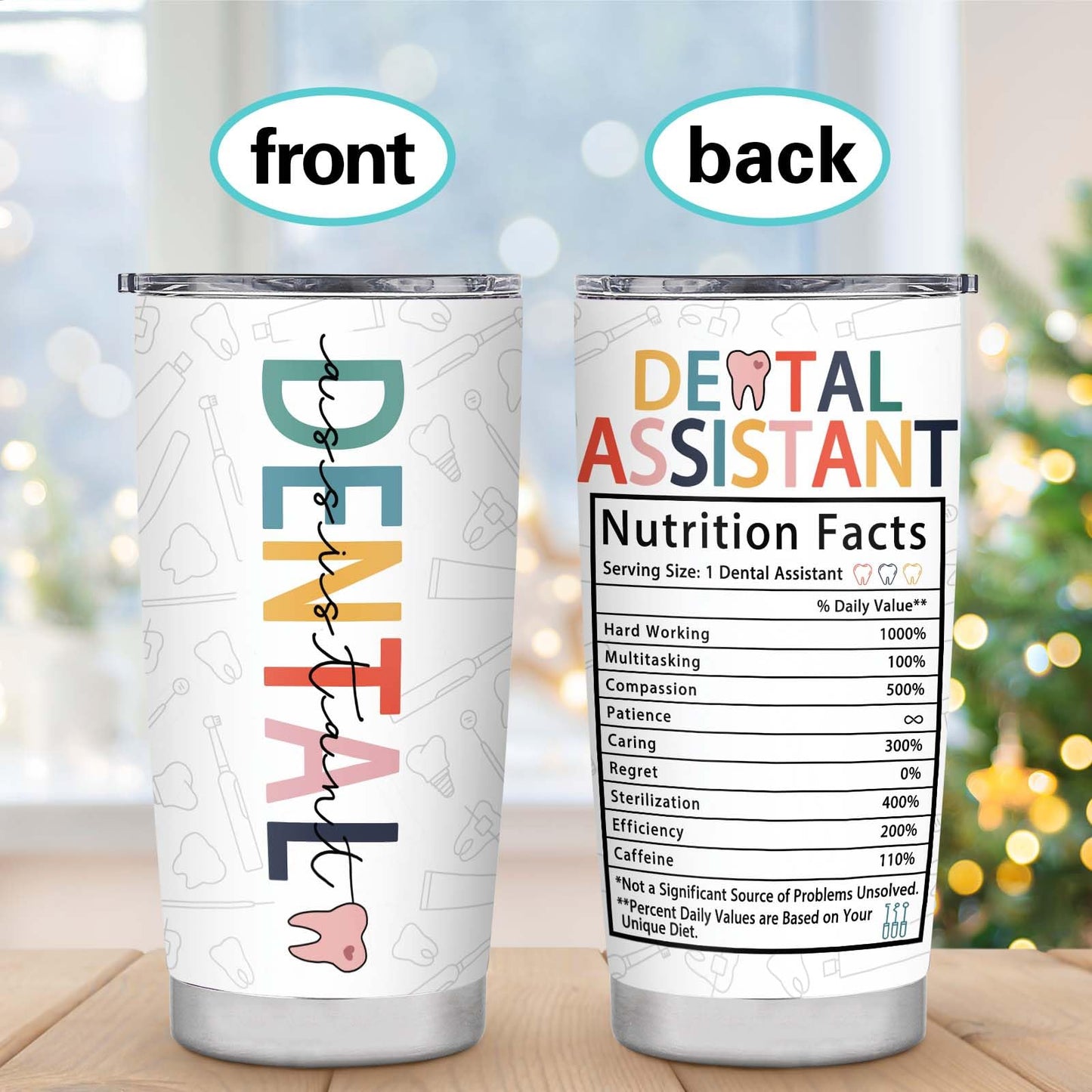 Dental Assistant Gifts for Women, Inspirational Gifts for Dental Office, Dental Assistant Must Haves Tumbler, Dental Assistant Appreciation Travel Coffee Tumbler Mug Cup 20oz