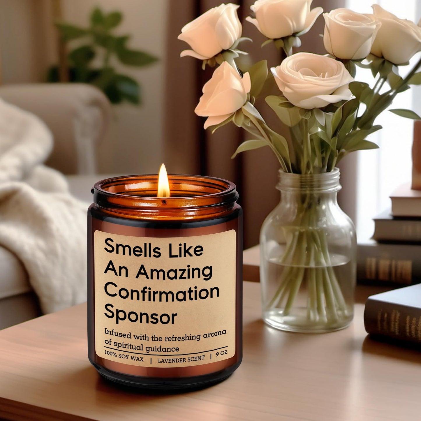 Miracu Candle, Confirmation Sponsor Gifts for Women, Men - Spiritual Christian Catholic Girls Confirmation Gifts for Sponsor, Thank You from Candidate, Appreciation, Proposal Presents from Confirmant