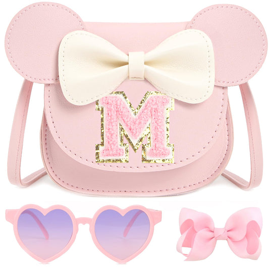PRLINJSK Toddler Purse for Girls Birthday Gift, Little Girls Purse Kids Wallet Mouse Crossbody Bag Gift Set
