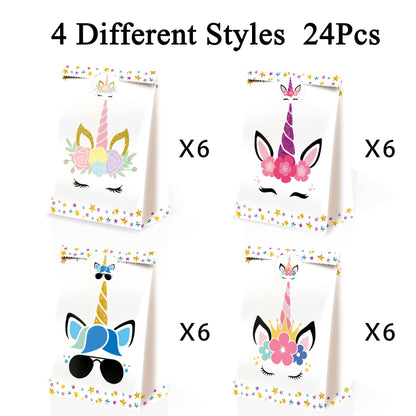 24pc Unicorn Candy Bags - Unicorn Party Favor Bags for Girls' Birthday Decorations