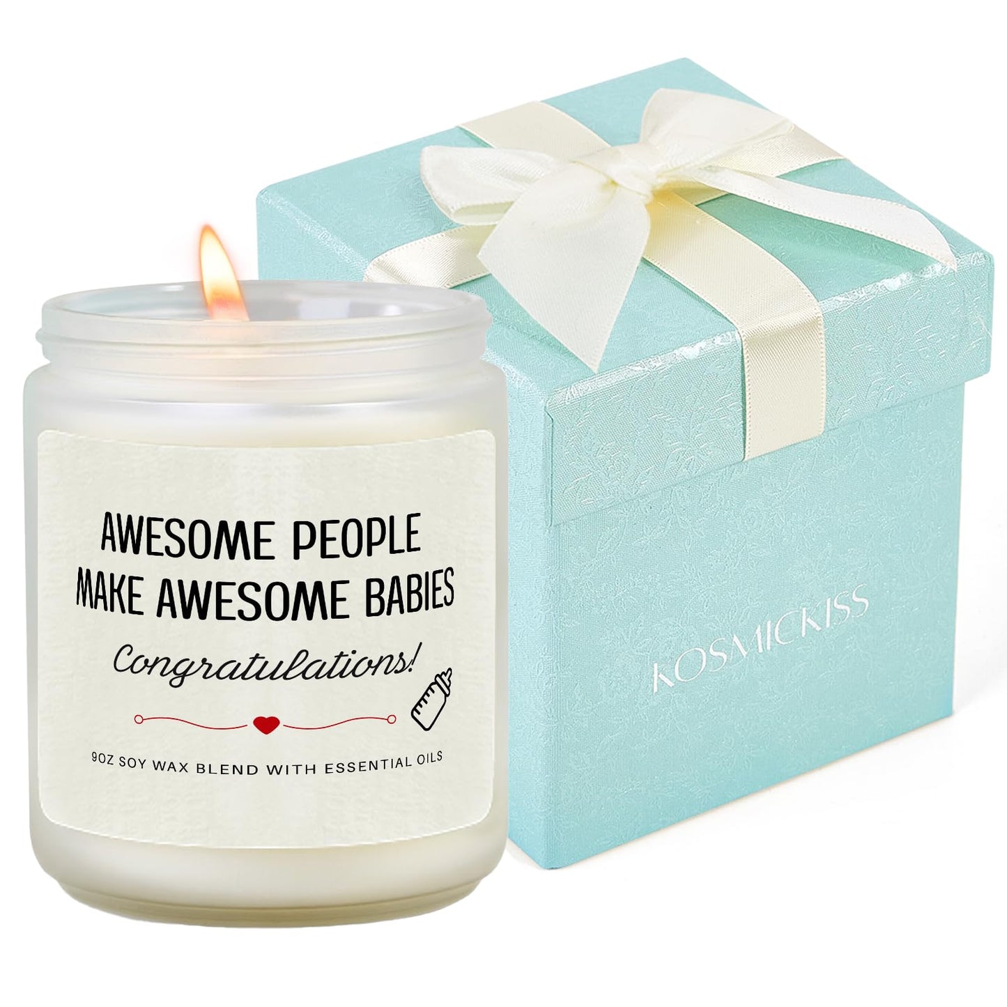 New Parents Gifts for Couples, Gender Reveal Gifts, Baby Shower Candle Gift for Mom, Lavender Scented Soy Wax Candle- Gift for New Mom, Dad, Pregnancy Women