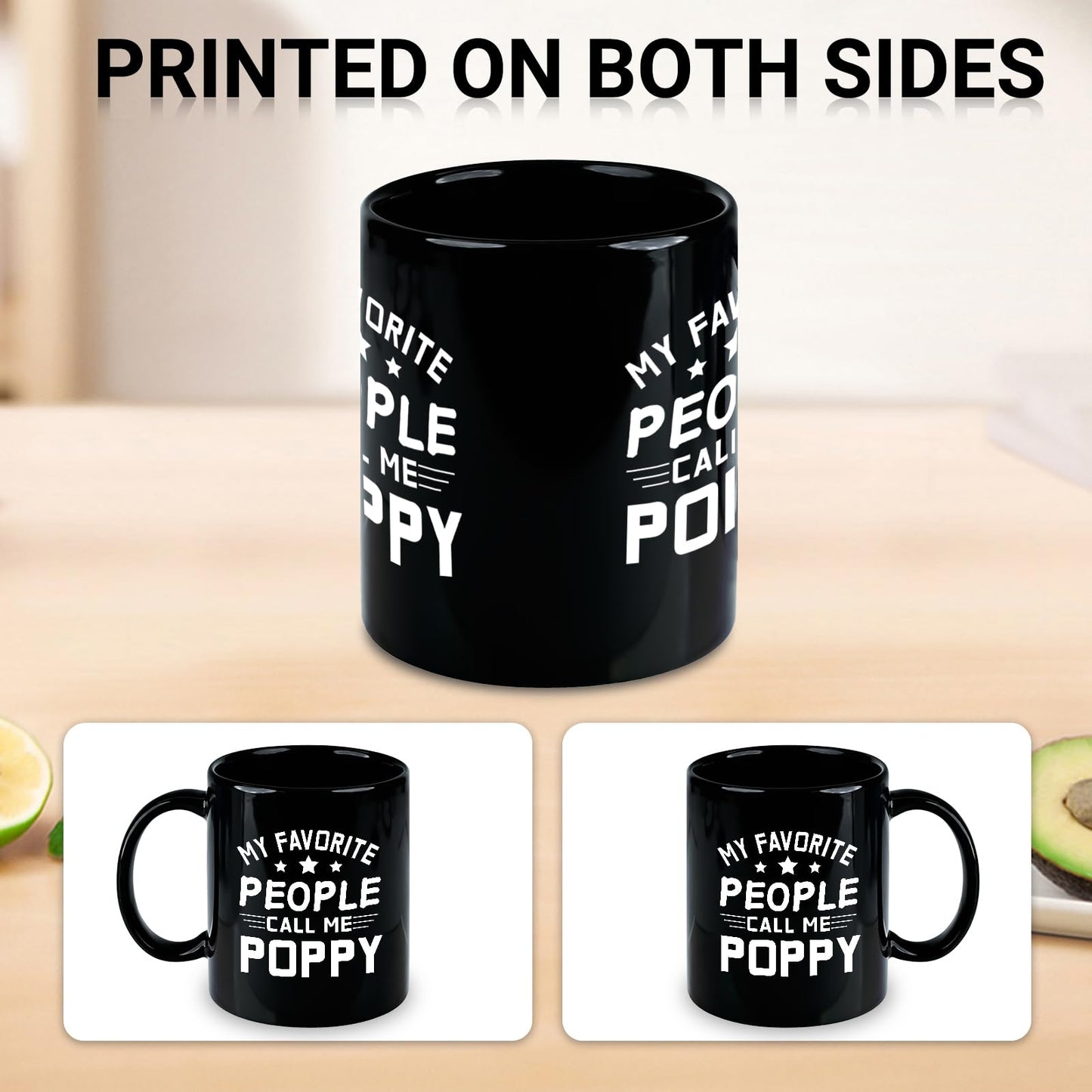 Grandpa Gifts, My Favorite People Call Me Poppy Coffee Mug, Fathers Day Birthday Christmas Gift for Grandpa Dad Grandfather Men Him from Grandkids, 11Oz
