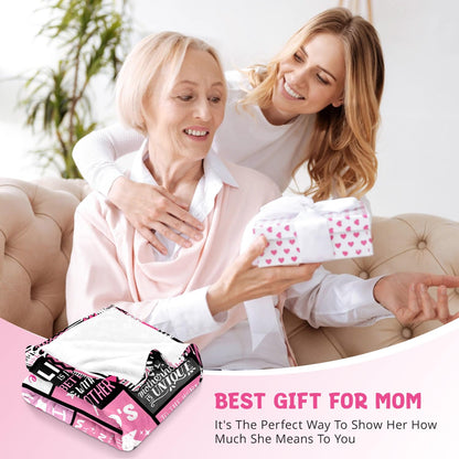 Moms Birthday Gifts from Daughter Son - Blanket Gifts for Mom - World's Best Mom Ever Gifts - Christmas Valentines Day Mothers Day Birthday Present for Moms - Mother Life Blanket 50"x60"