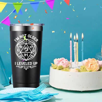 Dungeons Dragons Gifts for Men, Women - DND, D&D, DM Lovers Gifts - Dungeon Master Gift - I'm Not Older I Leveled Up Tumbler Cup 20 oz